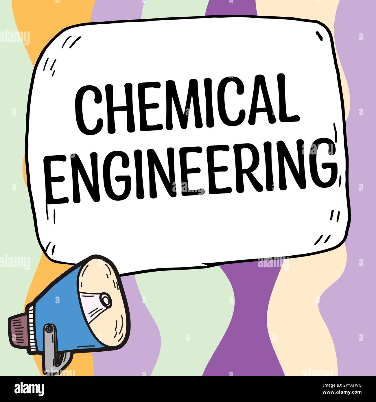 Schreiben mit Textanzeige Chemical Engineering. Wort für die Entwicklung von Dingen, die sich mit der industriellen Anwendung der Chemie befassen Stockfoto