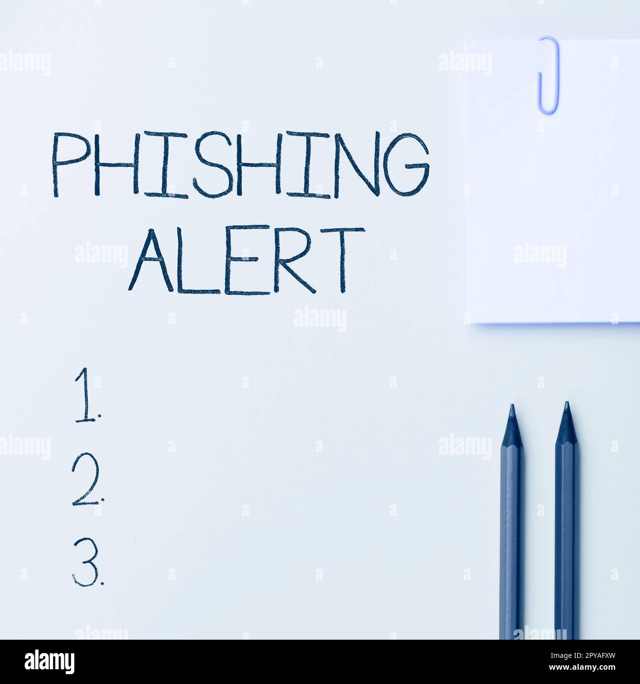 Konzeptionelle Anzeige des Phishing-Alarms. Internetkonzept, das sich des betrügerischen Versuchs bewusst ist, an vertrauliche Informationen zu gelangen Stockfoto
