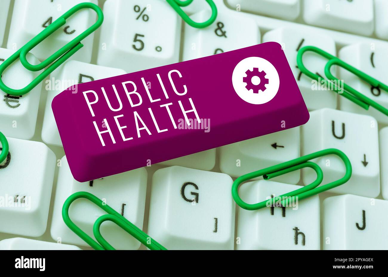 Konzeptionelle Darstellung Public Health. Unternehmensübersicht Förderung einer gesunden Lebensweise für die Gemeinde und ihre Menschen Stockfoto