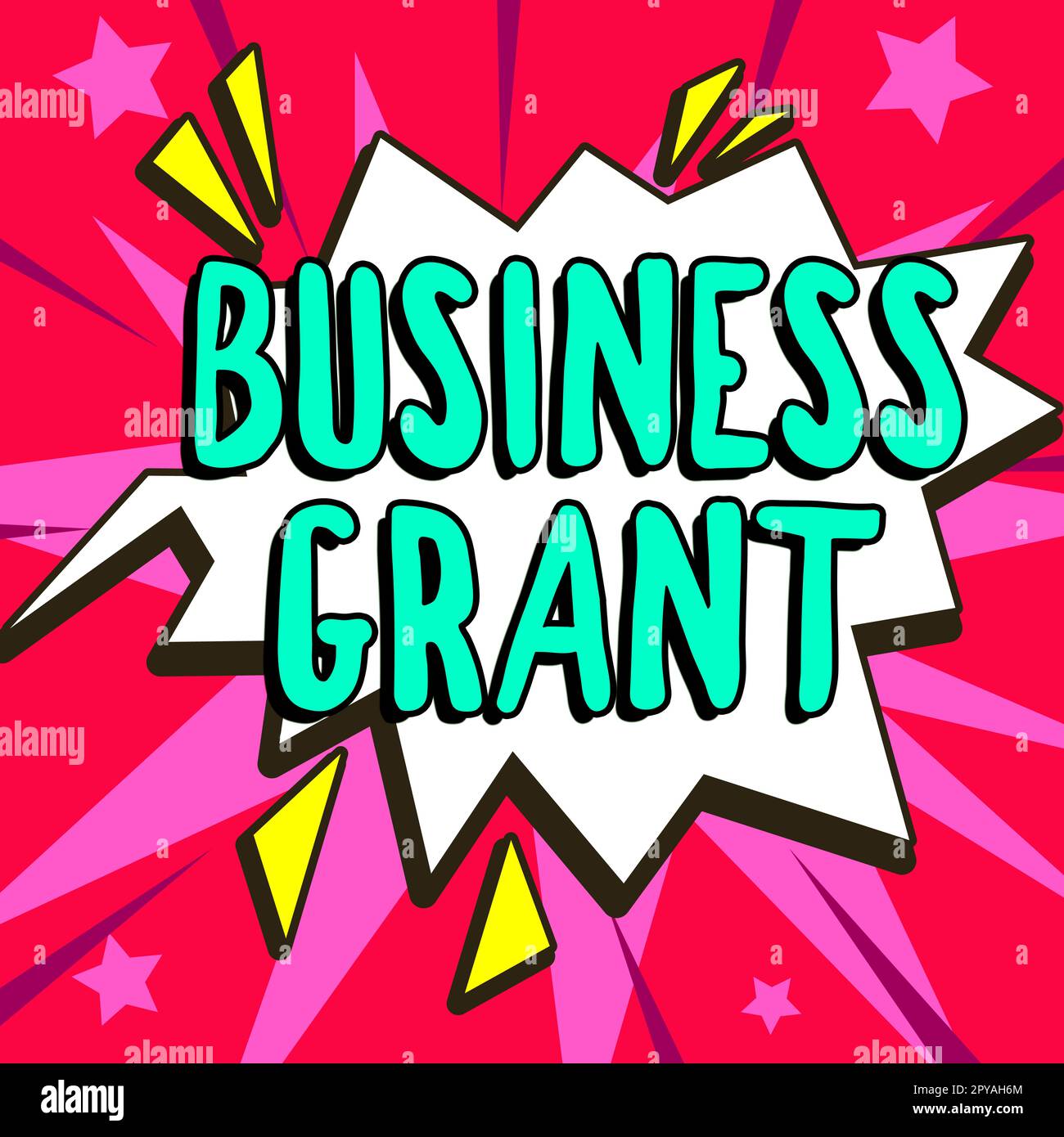 Handschriftliches Schild "Business Grant". Geschäftsansatz Arbeitsstrategien erreichen Ziele Stockfoto