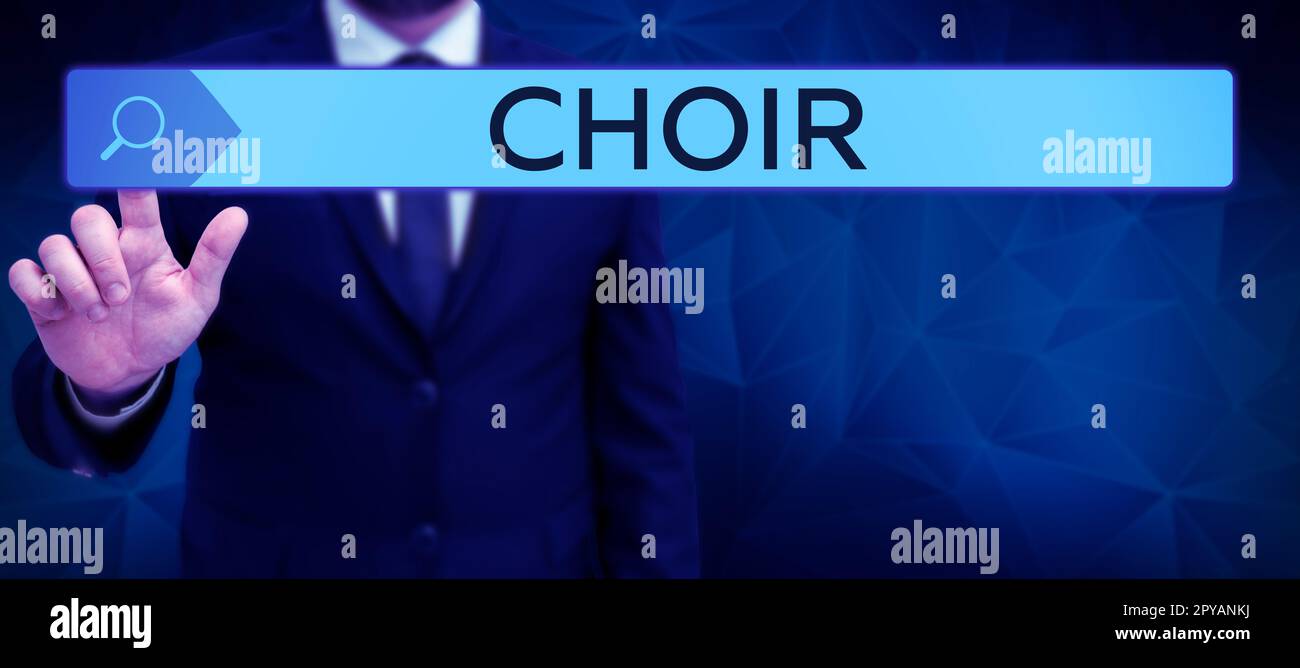 Konzeptionelle Bildunterschrift Chor. Ein Wort für eine Gruppe, die das Ensemble singen soll Stockfoto