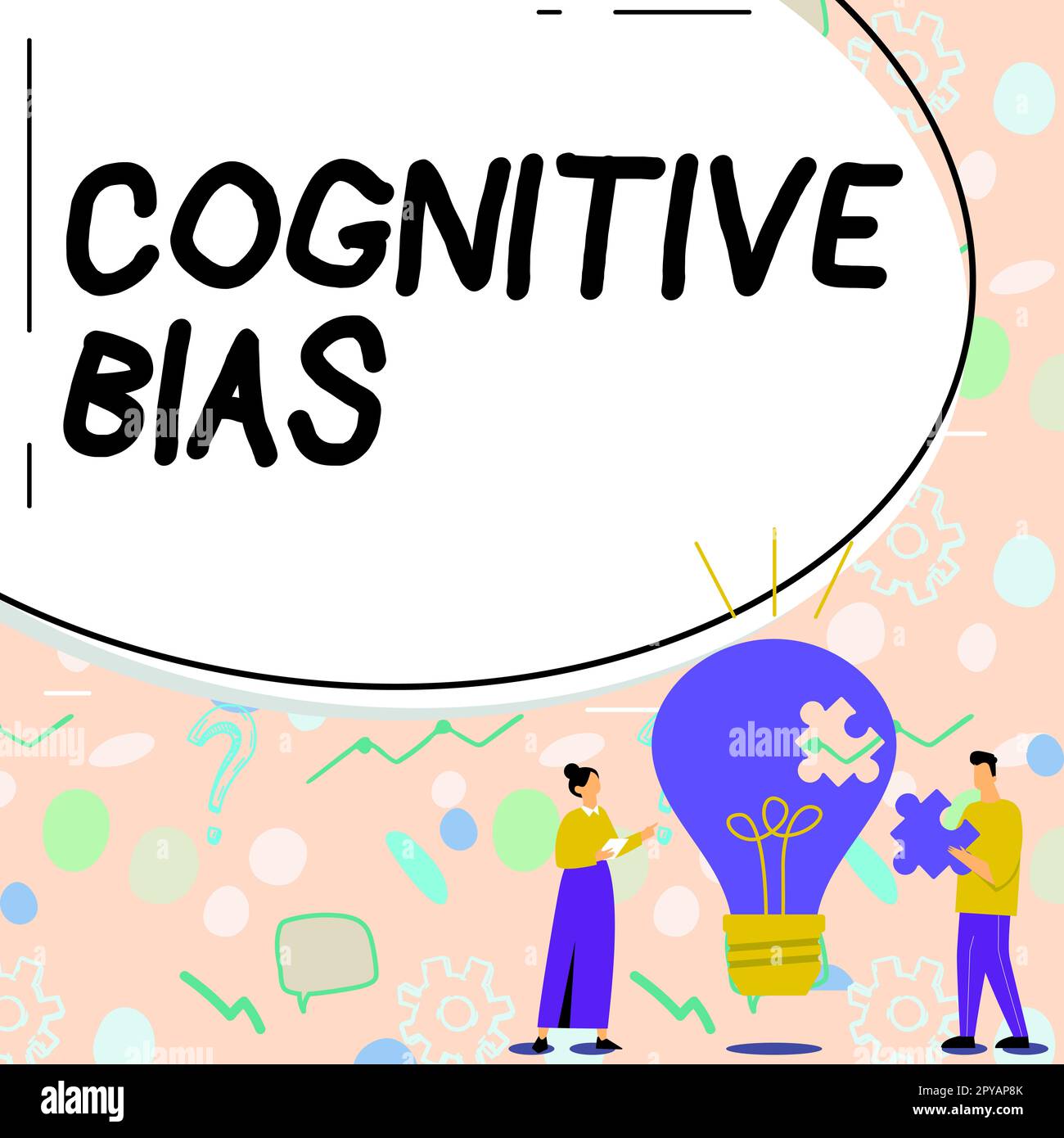 Inspiration zeigt Zeichen kognitiver Vorurteile. Begriffliche photopsychologische Behandlung psychischer Störungen Stockfoto