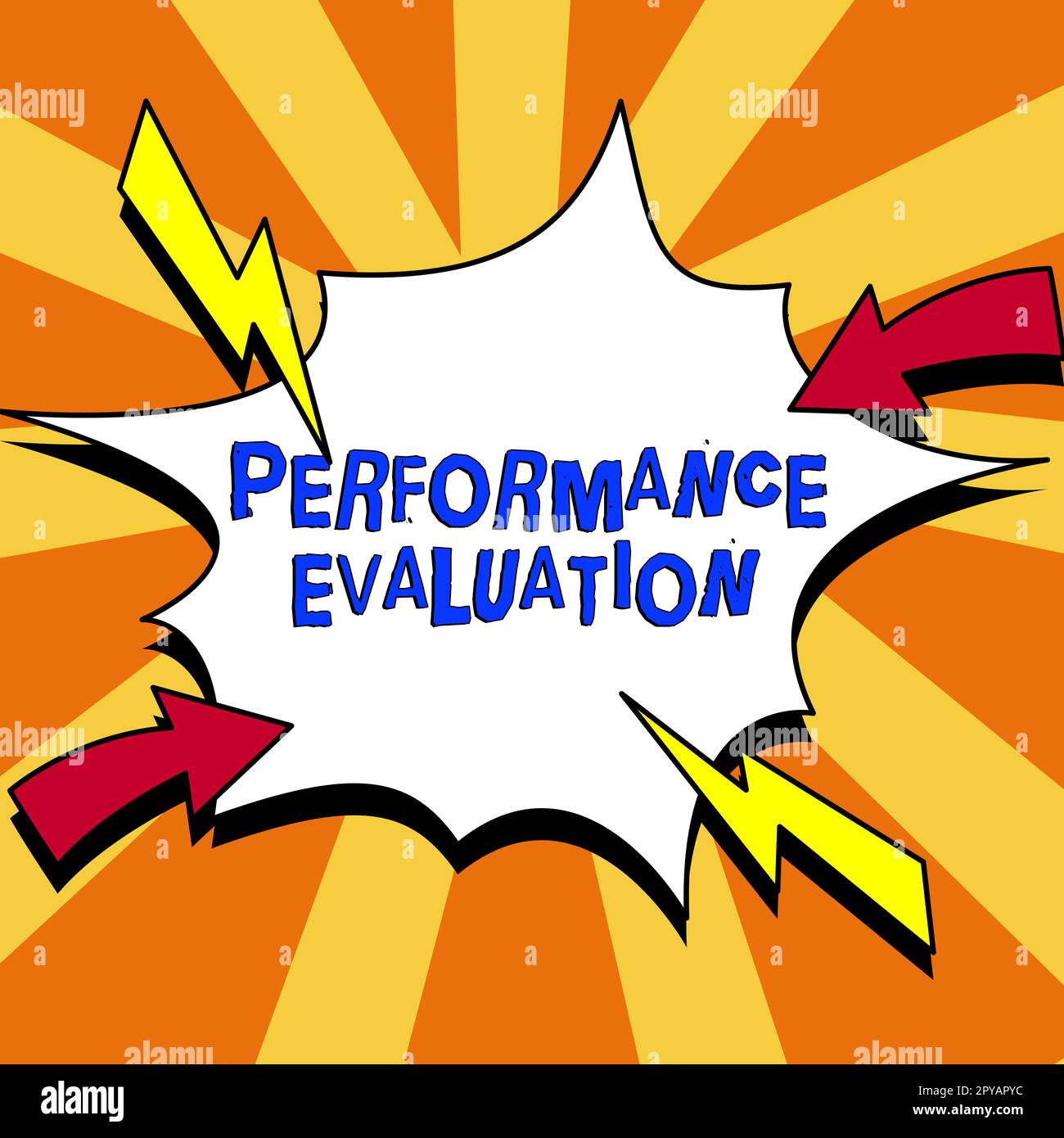 Handschriftlicher Text Leistungsbewertung. Geschäftsidee die Entwicklung und Aktionsplanung einer anderen Stockfoto