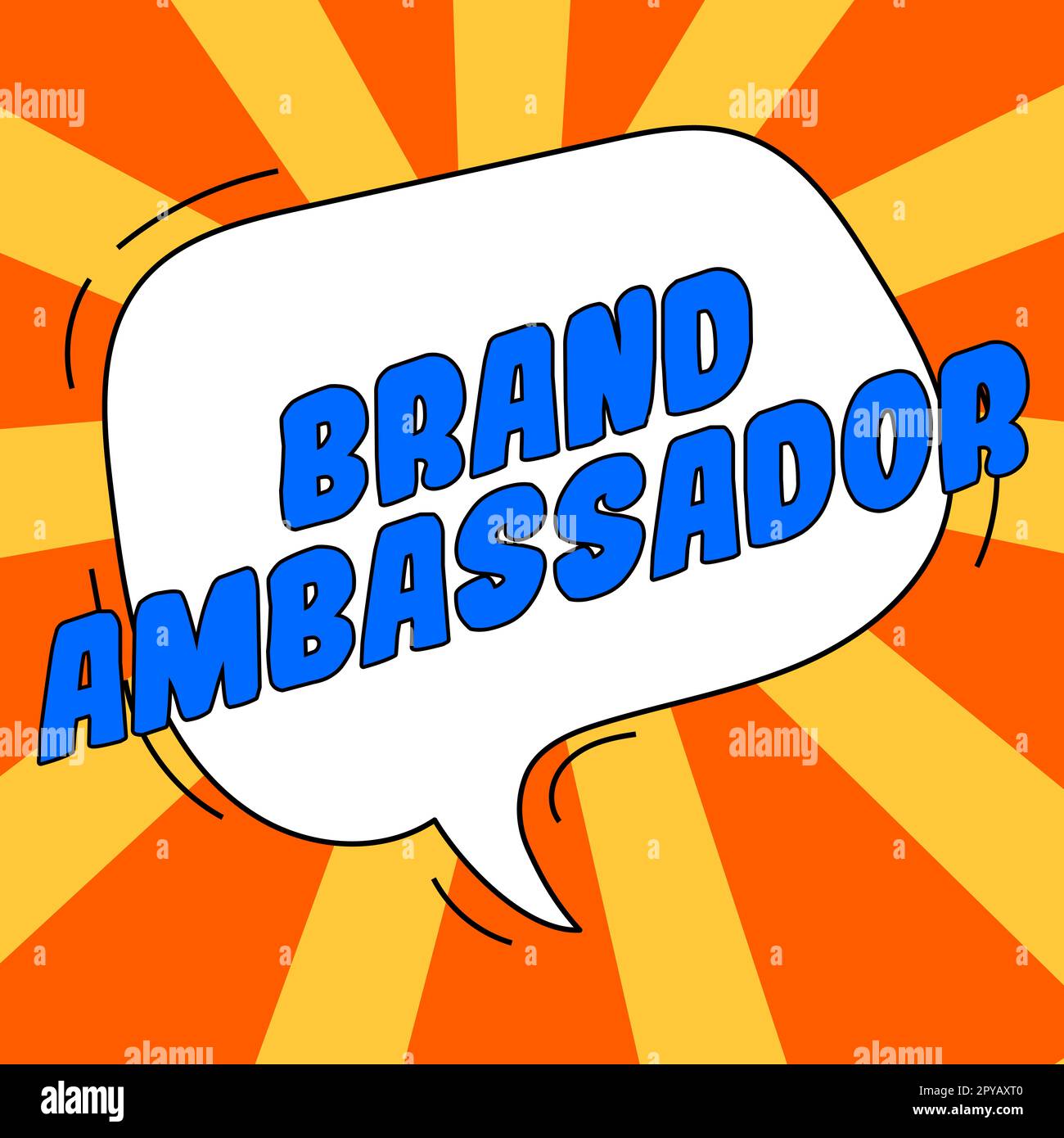 Handschriftliches Schild Brand Ambassador. Als Vertreter für eine besondere Marke akkreditierter Vertreter für Geschäftsausstellungen Stockfoto