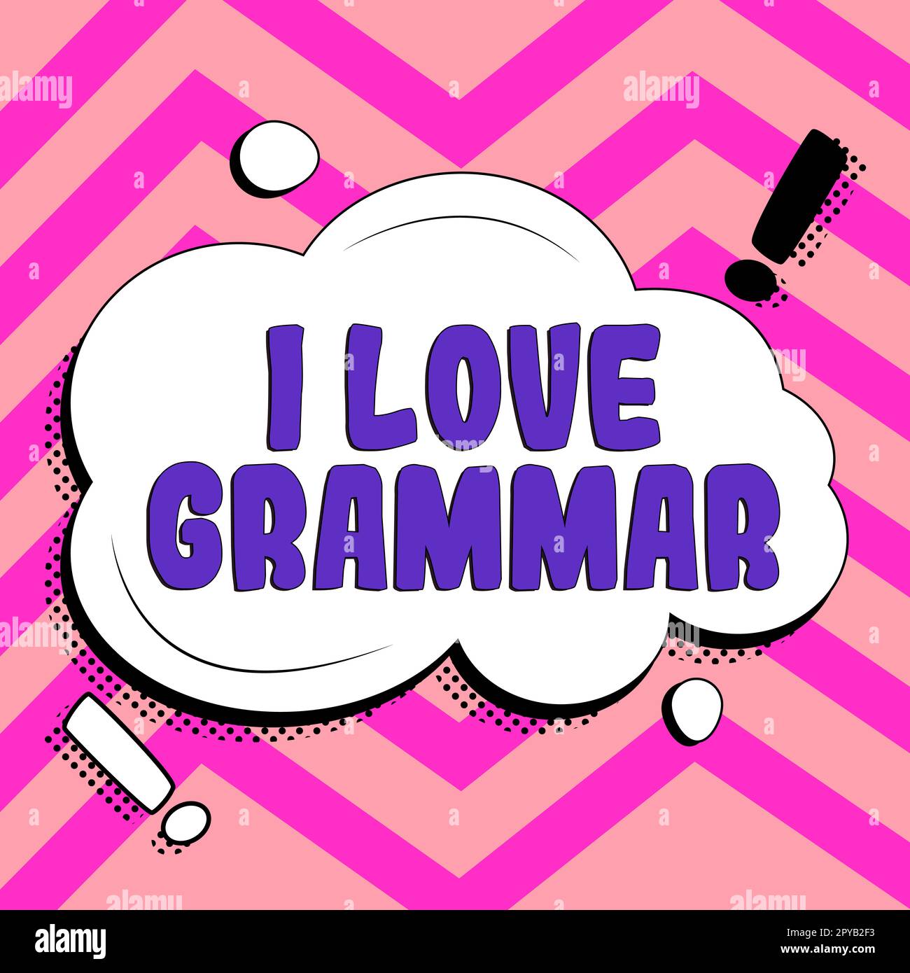 Text, der Inspiration I Love Grammar zeigt. Geschäftsvorstellung der Bewunderung des Systems und der Sprachstruktur Stockfoto