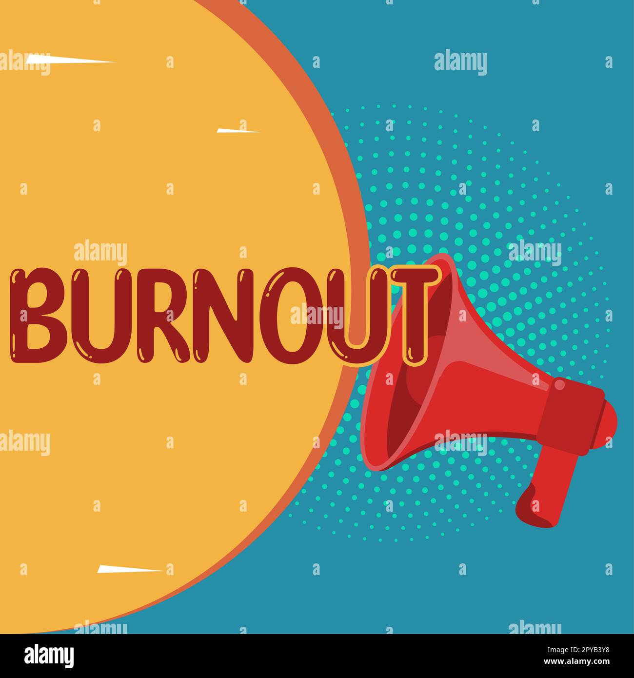 Schild mit Burnout. Begriff der Bedeutung des Gefühls körperlicher und emotionaler Erschöpfung chronische Müdigkeit Stockfoto