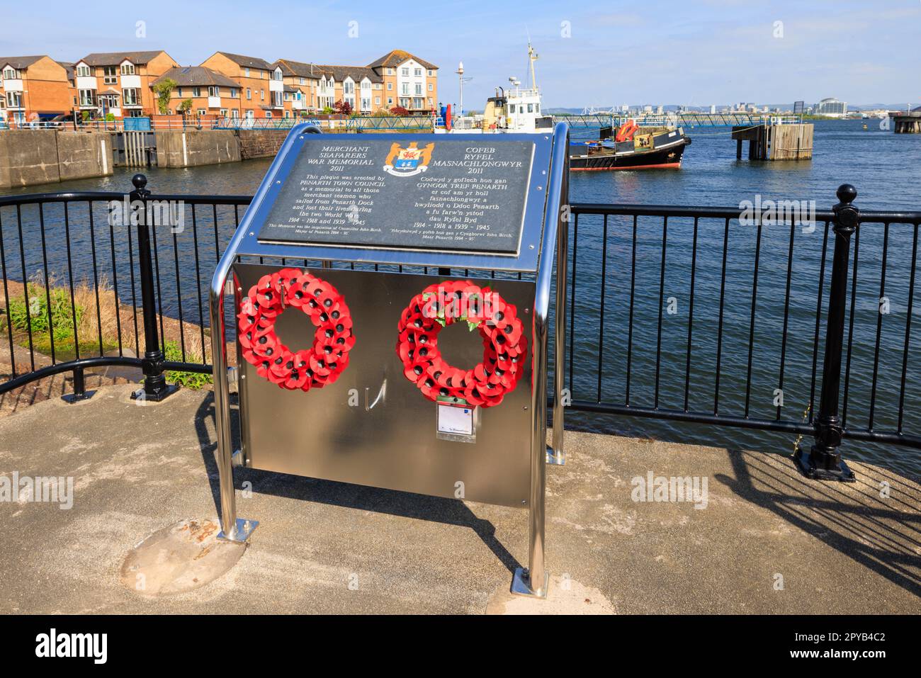 Merchant Seafarers War Memorial, Penarth, Wales Stockfoto