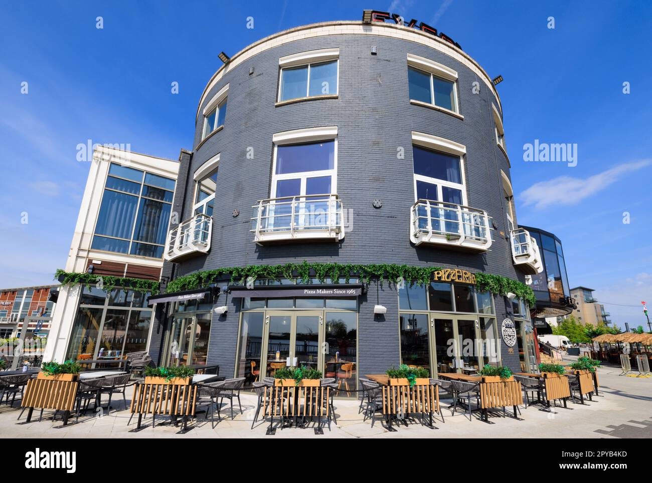 Pizza Express, Mermaid Quay, Cardiff, Wales Stockfoto