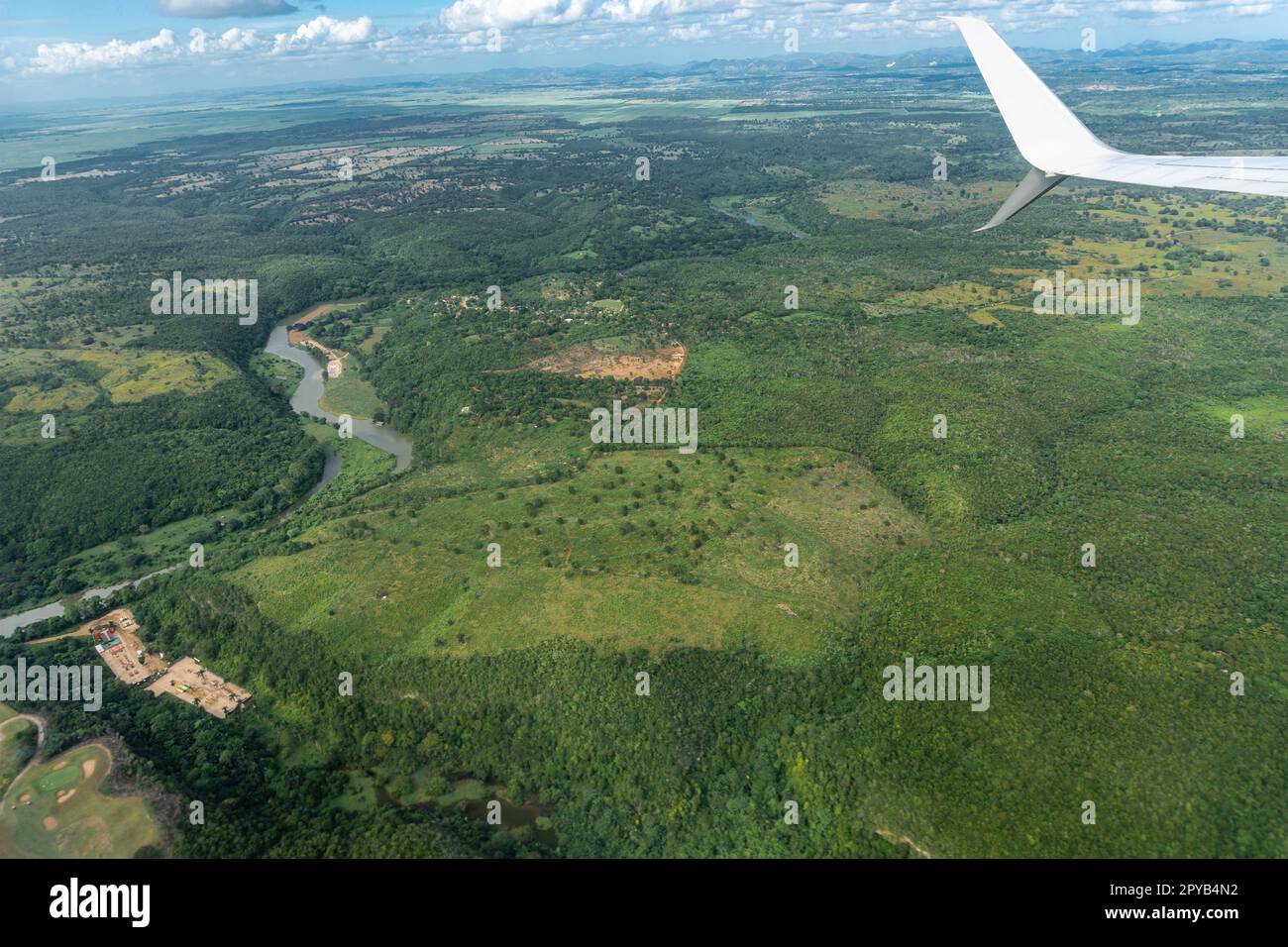 Luftaufnahme des Flusses in Domenica Stockfoto