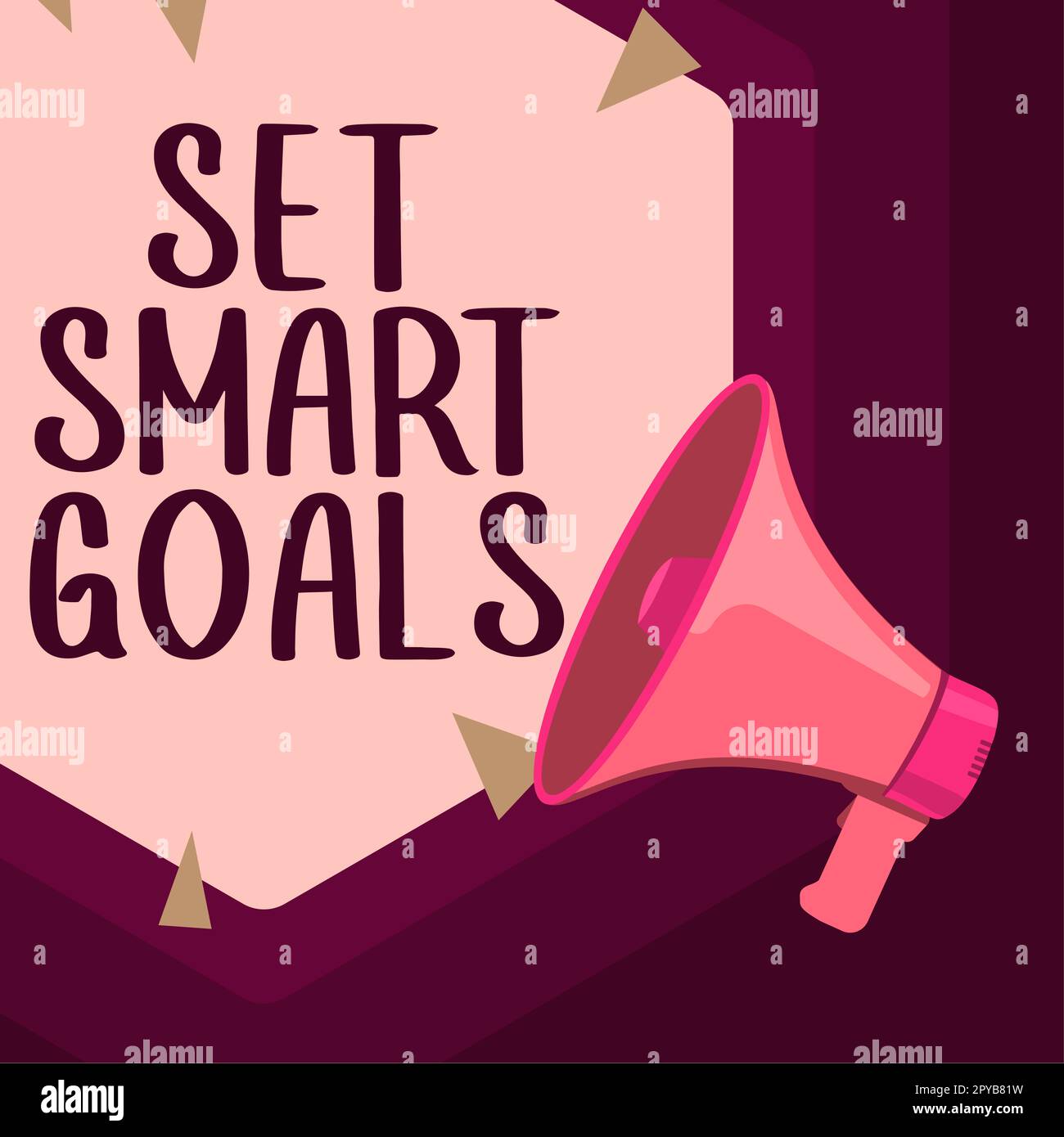 Schreiben mit Anzeige von Text Smart Goals festlegen. Geschäftsidee erreichbare Ziele festlegen Machen Sie gute Geschäftspläne Stockfoto