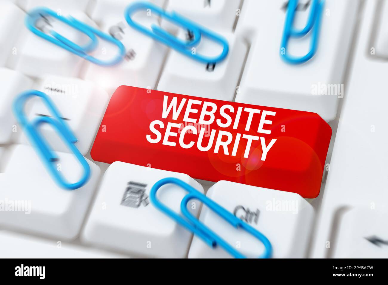 Konzeptionelle Anzeige Website-Sicherheit. Geschäftskonzeptionelle Komponente zum Schutz und zur Sicherung von Websites Stockfoto