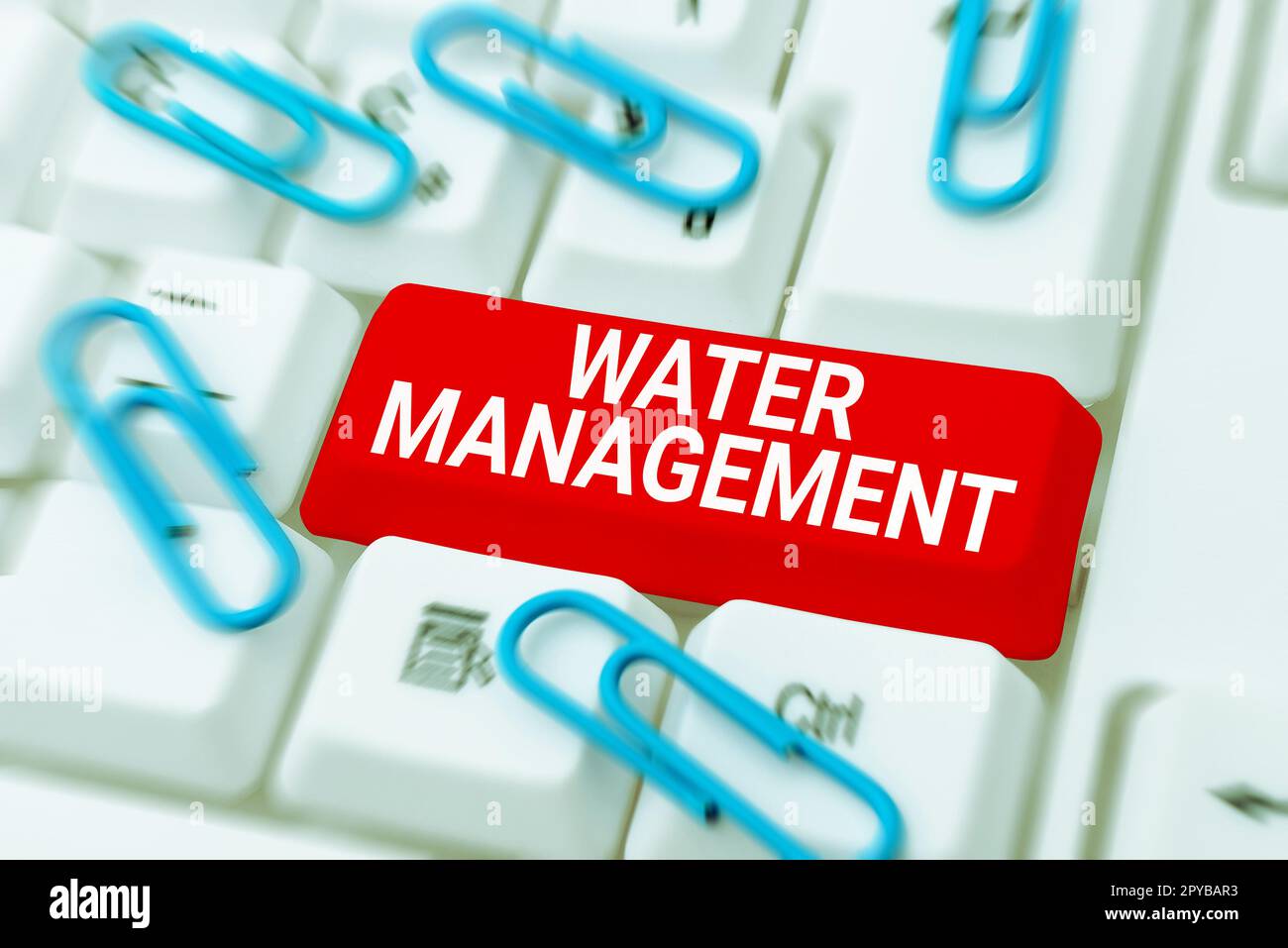 Konzeptionelle Darstellung Wassermanagement. Wort für optimale Nutzung der Wasserressourcen unter festgelegten Wasserpolitiken Stockfoto