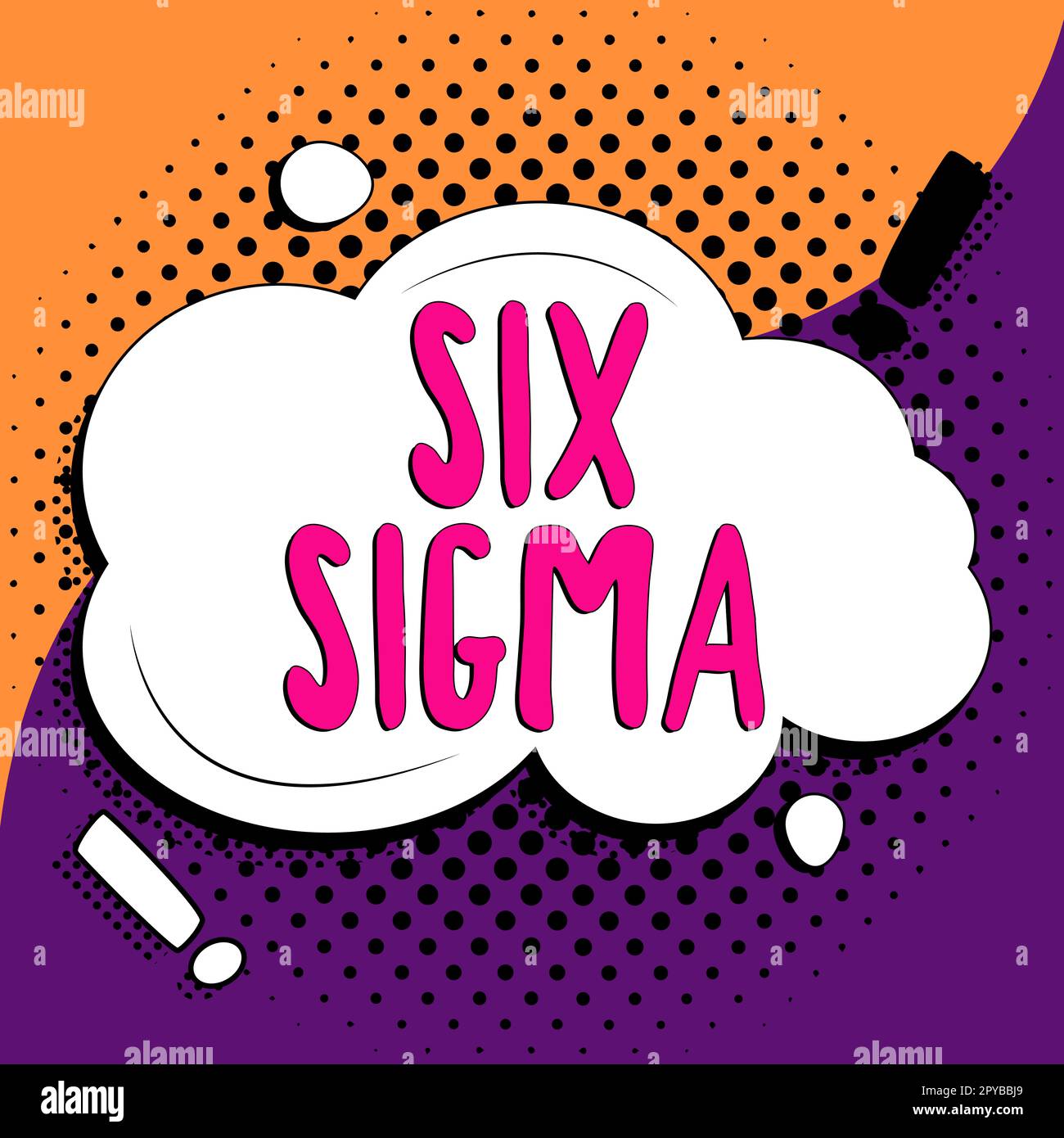 Schreiben mit Text Six Sigma. Managementtechniken für den Geschäftsüberblick zur Verbesserung von Geschäftsprozessen Stockfoto