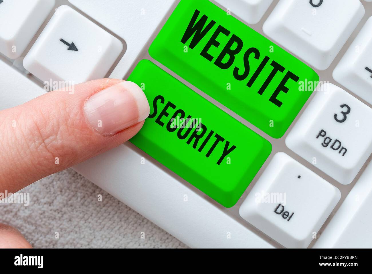 Schild mit Anzeige der Website-Sicherheit. Geschäftskonzeptionelle Komponente zum Schutz und zur Sicherung von Websites Stockfoto