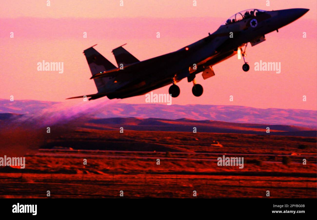 Israelische Luftwaffe F-15 Eagle startet Stockfoto