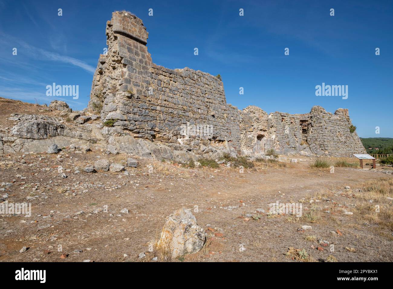 castillo fuerte abaluartado, San Leonardo de Yagüe, Soria, Comunidad Autónoma de Castilla, Spanien, Europa Stockfoto