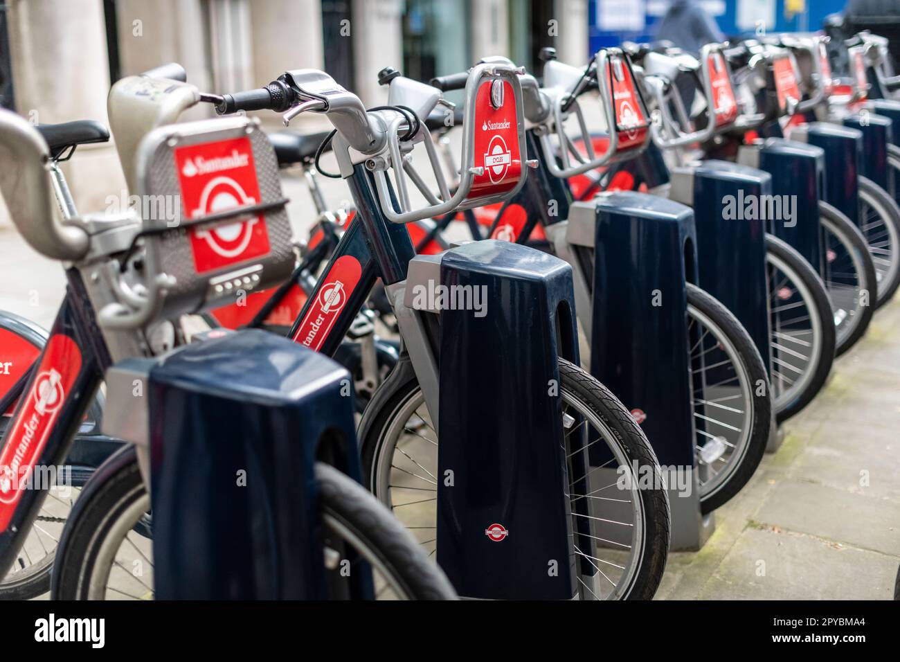 Santander Cycles London, früher bekannt als Boris Bikes Stockfoto