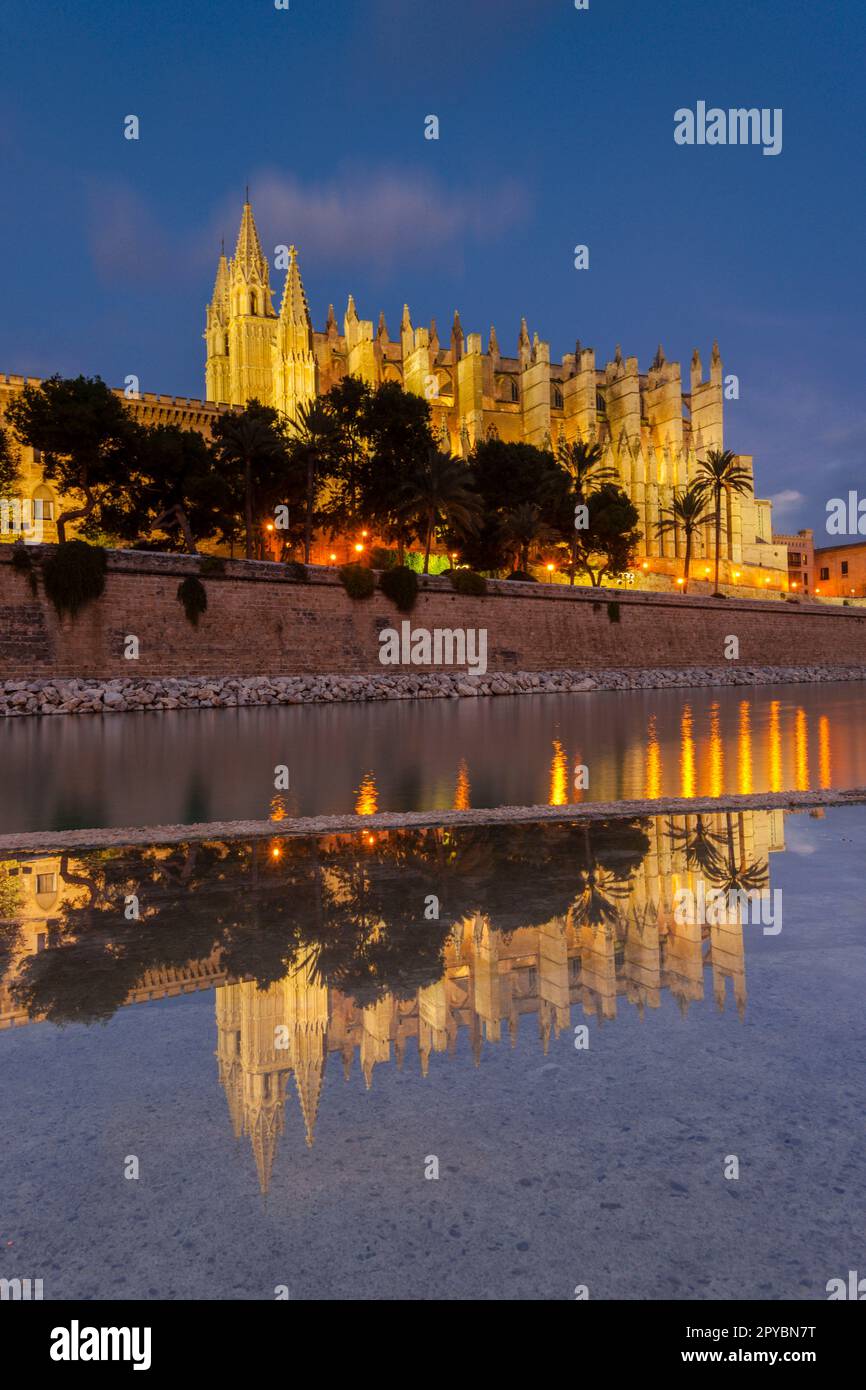 Kathedrale von Mallorca, 13. Jahrhundert, historisch-künstlerisches Denkmal, Palma, mallorca, balearen, spanien, europa Stockfoto