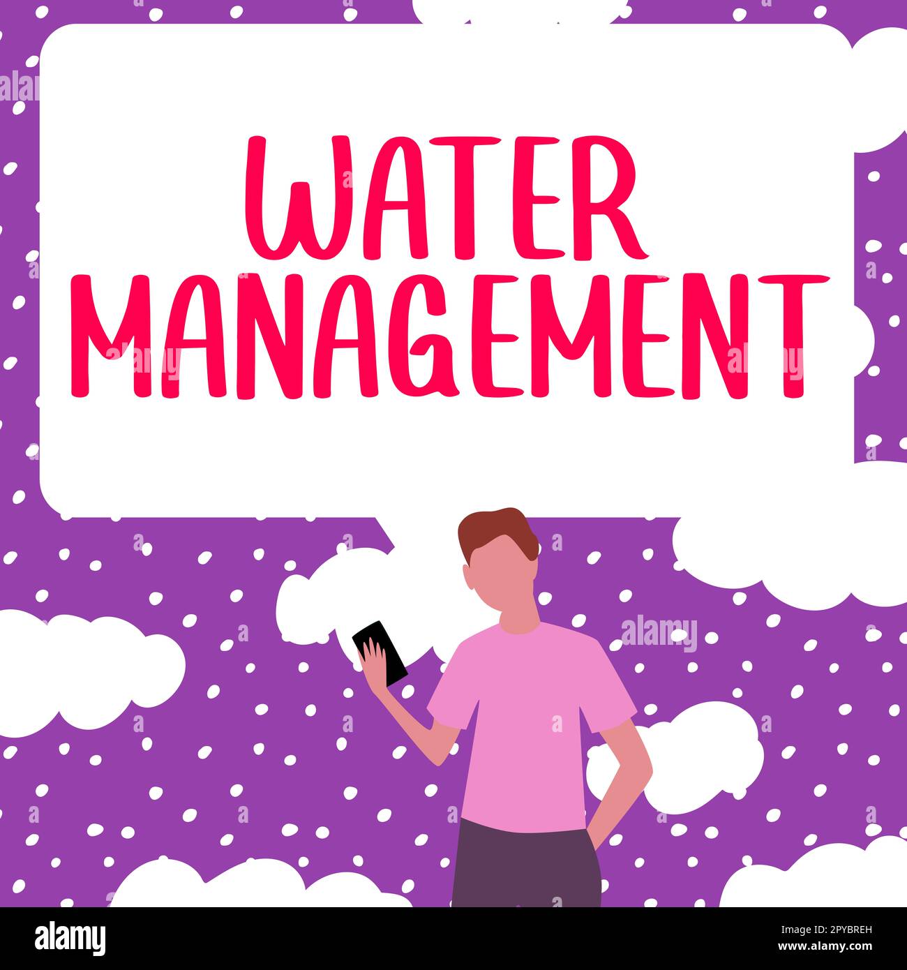Schild mit Wassermanagement. Begriff der optimalen Nutzung der Wasserressourcen im Rahmen einer definierten Wasserpolitik Stockfoto