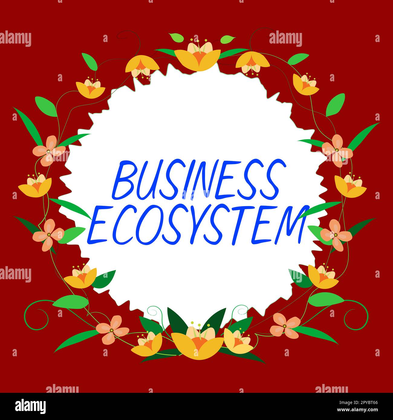 Schild mit Anzeige des Business Ecosystems. Wort für „Wachstumschancen im Unternehmen entwickeln und umsetzen“ Stockfoto