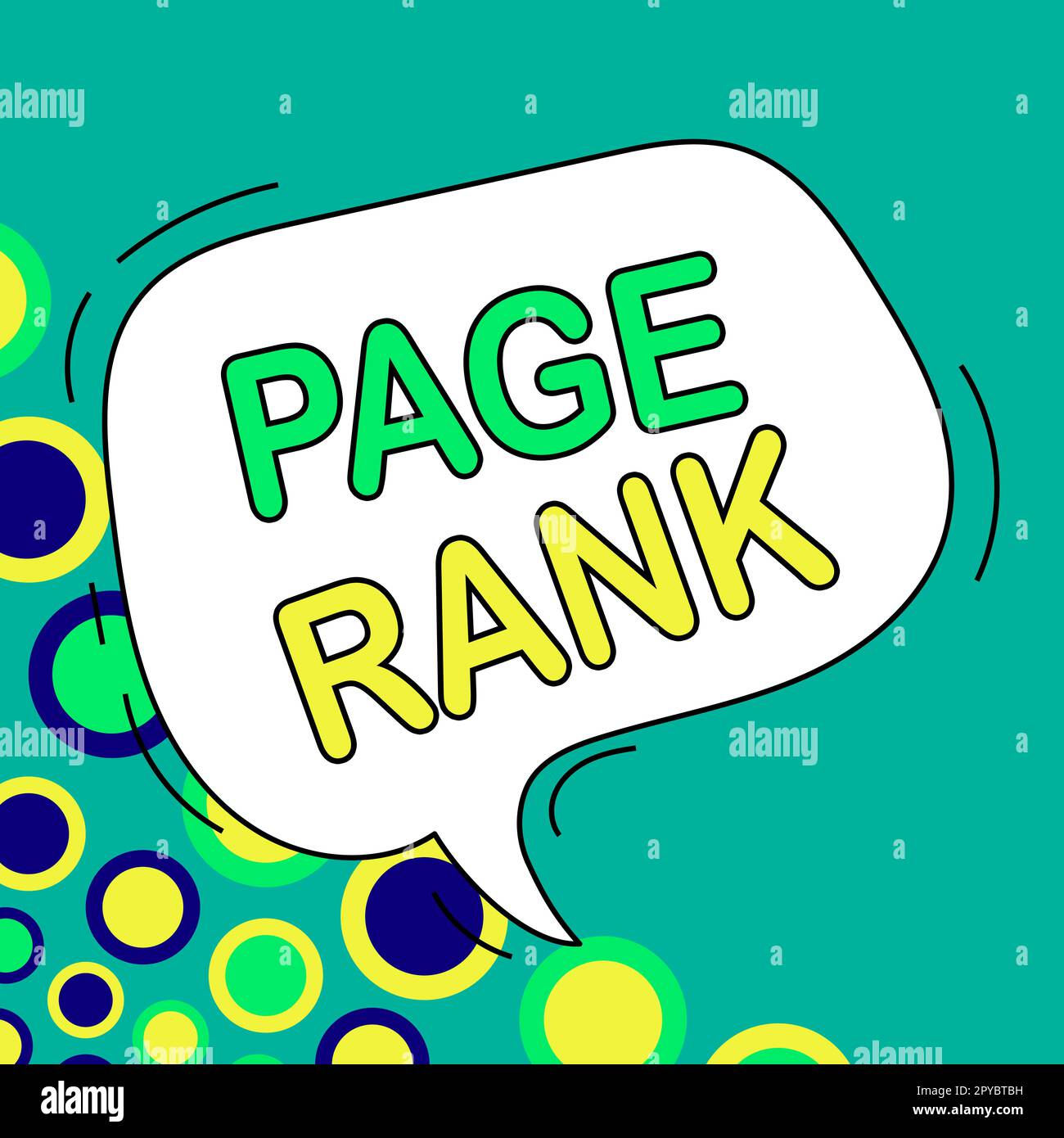 Text zur Anzeige des Rankings der Inspirationsseite. Konzept, das einen Wert darstellt, der einer Webseite als Maß für ihre Beliebtheit zugewiesen wird Stockfoto