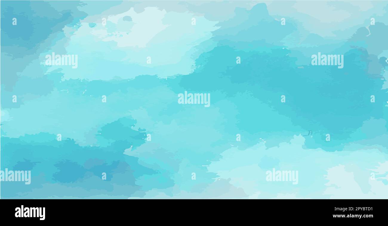 Realistische blaue Aquarell-Panorama-Textur auf weißem Hintergrund - Vektor Stockfoto