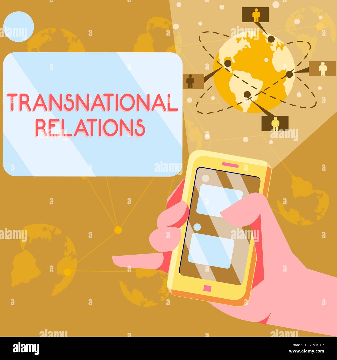 Text, der Inspiration für transnationale Beziehungen zeigt. Konzeptfoto International Global Politics Relationship Diplomacy Stockfoto