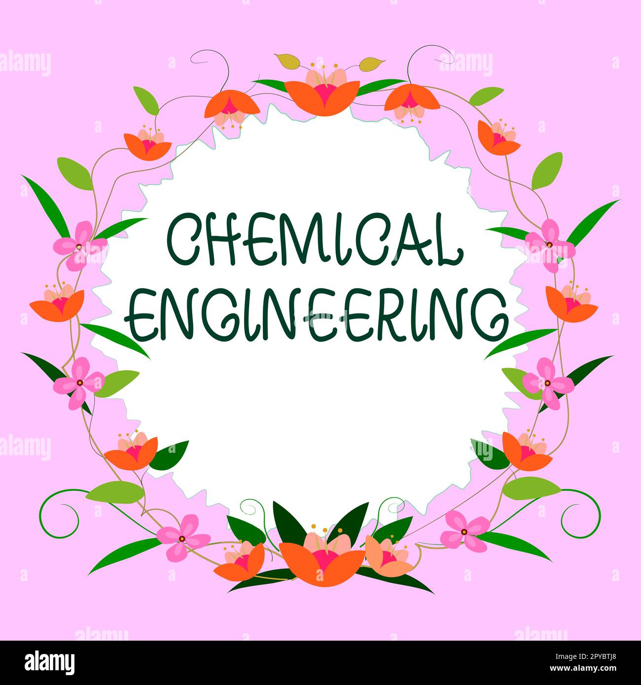 Schild mit der Aufschrift Chemical Engineering. Geschäftsidee, die Dinge entwickelt, die sich mit der industriellen Anwendung der Chemie befassen Stockfoto