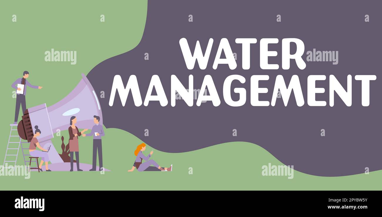 Text für Inspirationswassermanagement. Ein Wort über die optimale Nutzung der Wasserressourcen im Rahmen einer definierten Wasserpolitik Stockfoto