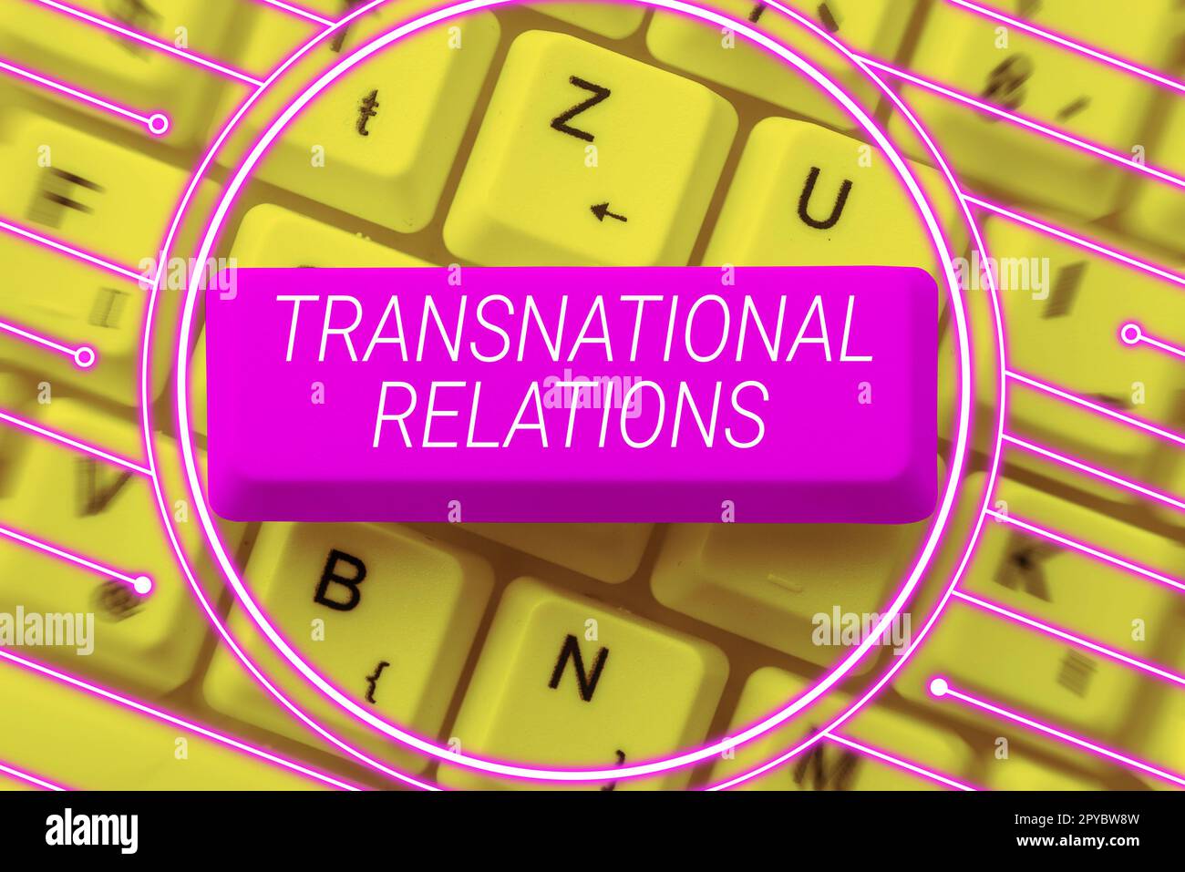 Textanzeige transnationale Beziehungen schreiben. Konzept bedeutet internationale globale politische Beziehungsdiplomatie Stockfoto