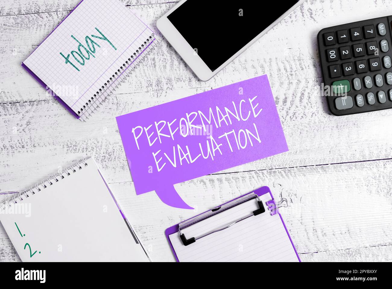 Text zur Leistungsbewertung von Inspiration. Konzept bedeutet Entwicklung und Aktionsplanung eines anderen Stockfoto
