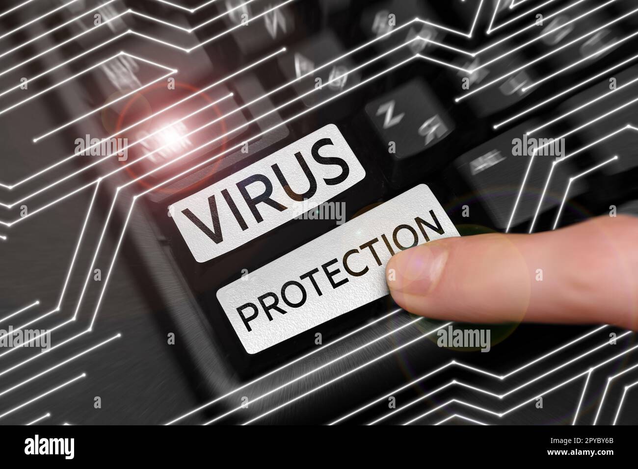Konzeptionelle Beschriftung Virenschutz. Business Showcase-Programm zum Schutz von Computern vor Malware Stockfoto