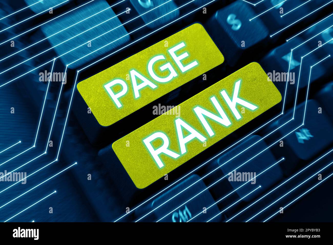 Handschrift Text Page Rank. Konzeptionelle Foto einen Wert auf einer Webseite als Maß für seine Popularität zugeordnet Stockfoto