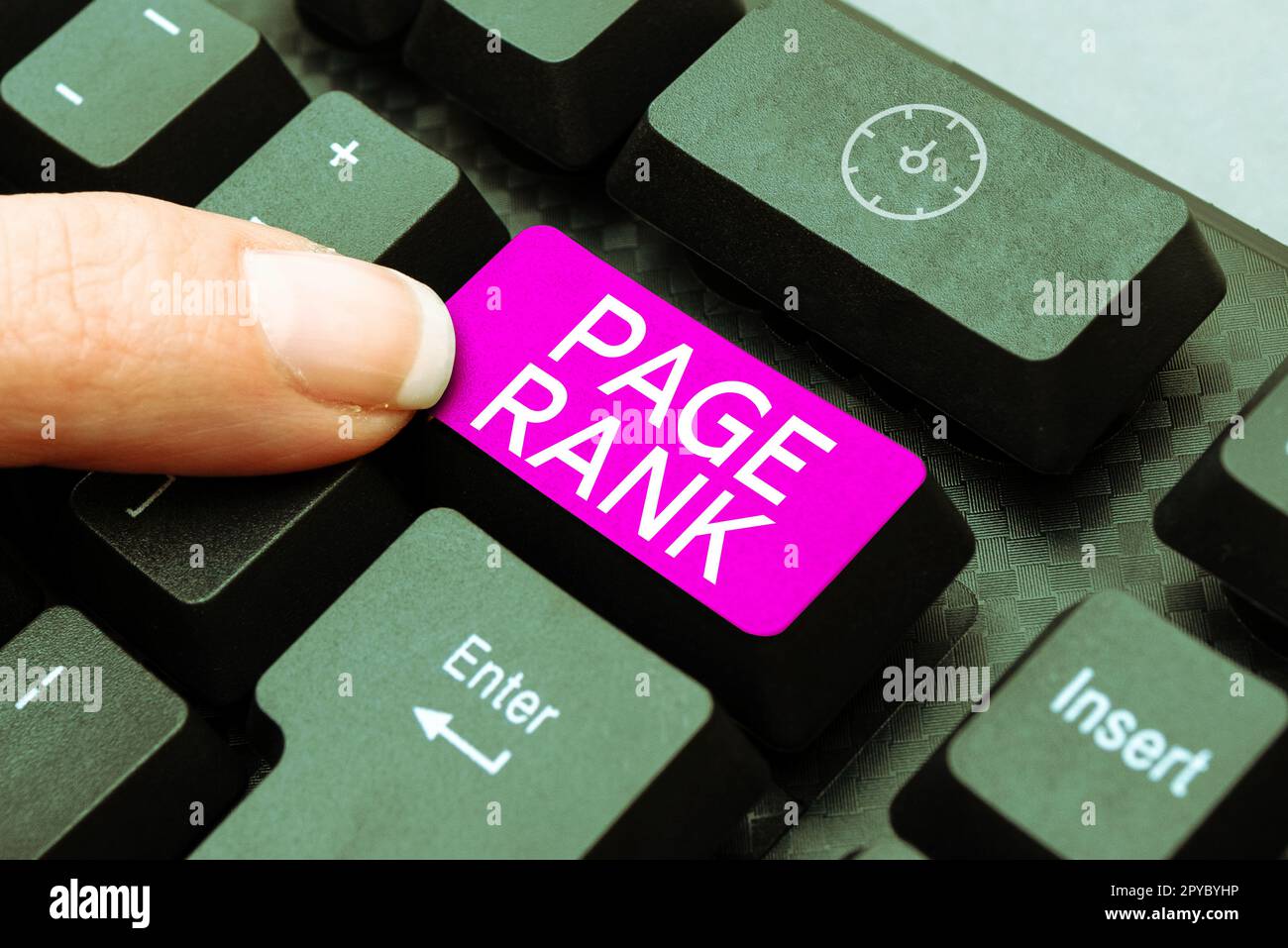 Konzeptionelle Anzeige Seitenrang. Geschäftsübersicht ein Wert, der einer Webseite als Maß für ihre Beliebtheit zugewiesen wird Stockfoto