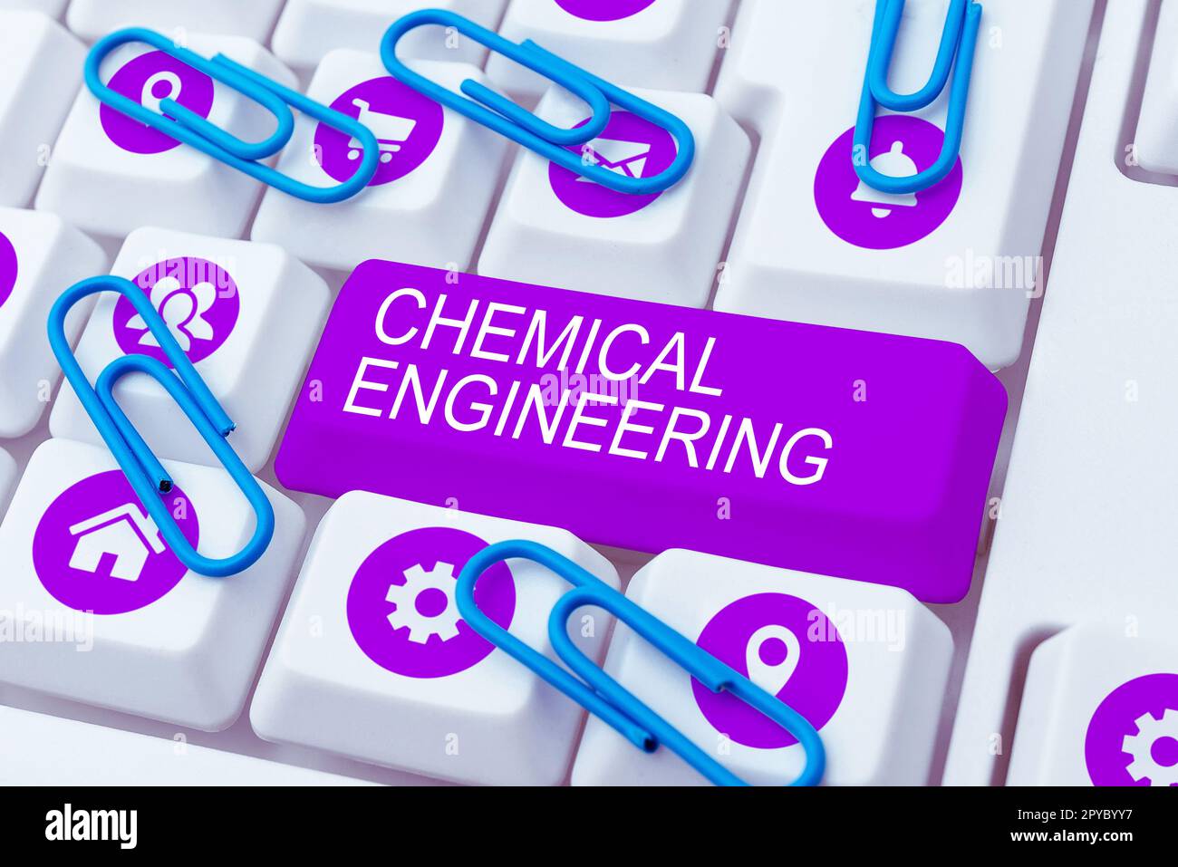 Schild mit der Aufschrift Chemical Engineering. Internet-Konzept entwickelt Dinge, die sich mit der industriellen Anwendung der Chemie befassen Stockfoto