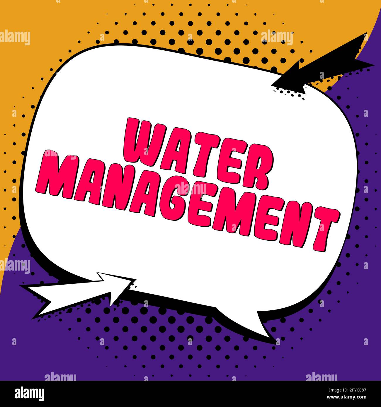 Schild mit Wassermanagement. Unternehmerischer Ansatz optimale Nutzung der Wasserressourcen im Rahmen einer definierten Wasserpolitik Stockfoto