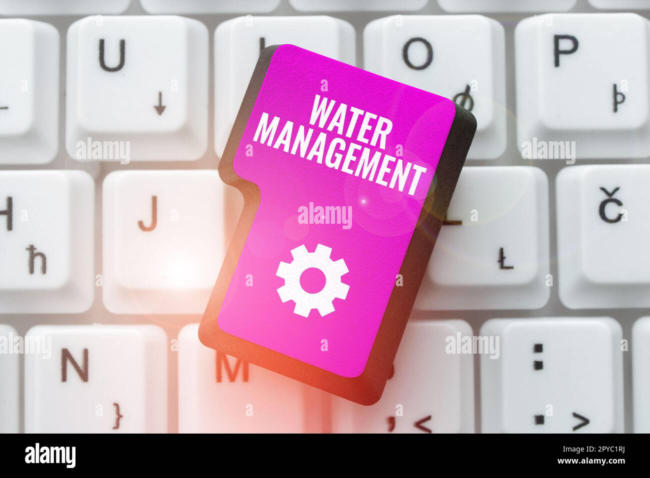 Schild mit Wassermanagement. Geschäftsidee optimale Nutzung der Wasserressourcen im Rahmen einer definierten Wasserpolitik Stockfoto