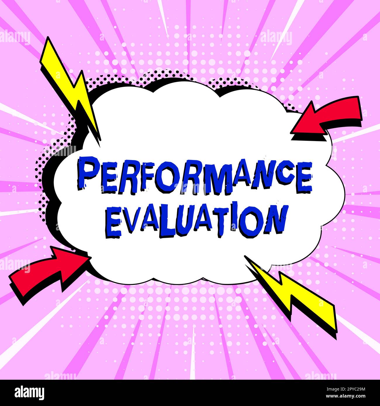Handschriftlicher Text Leistungsbewertung. Geschäftskonzept die Entwicklung und Aktionsplanung eines anderen Stockfoto