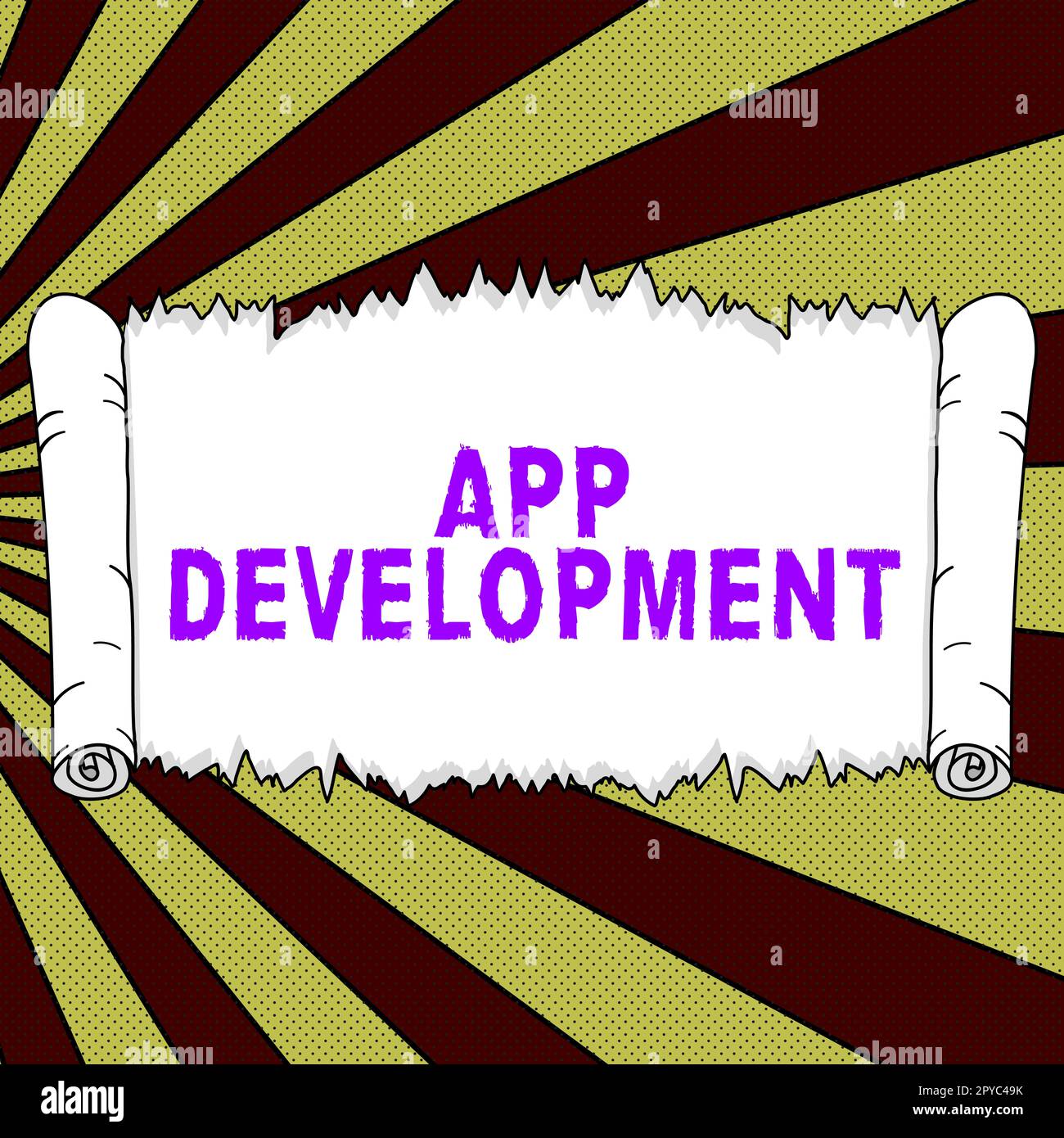 Textunterschrift zur Darstellung der Anwendungsentwicklung. Business Showcase Development Services für ein fantastisches mobiles und Web-Erlebnis Stockfoto