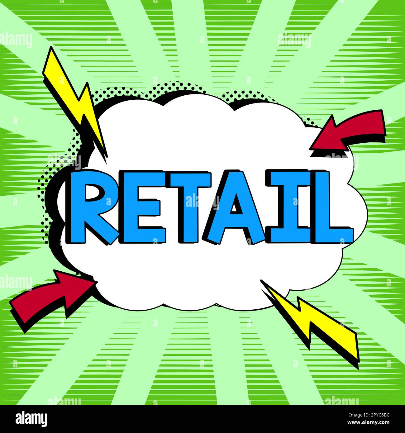 Schreiben mit dem Text Retail. Konzept bedeutet Verkauf von Waren an die Öffentlichkeit in relativ kleinen Mengen Verkaufsstrategie Stockfoto