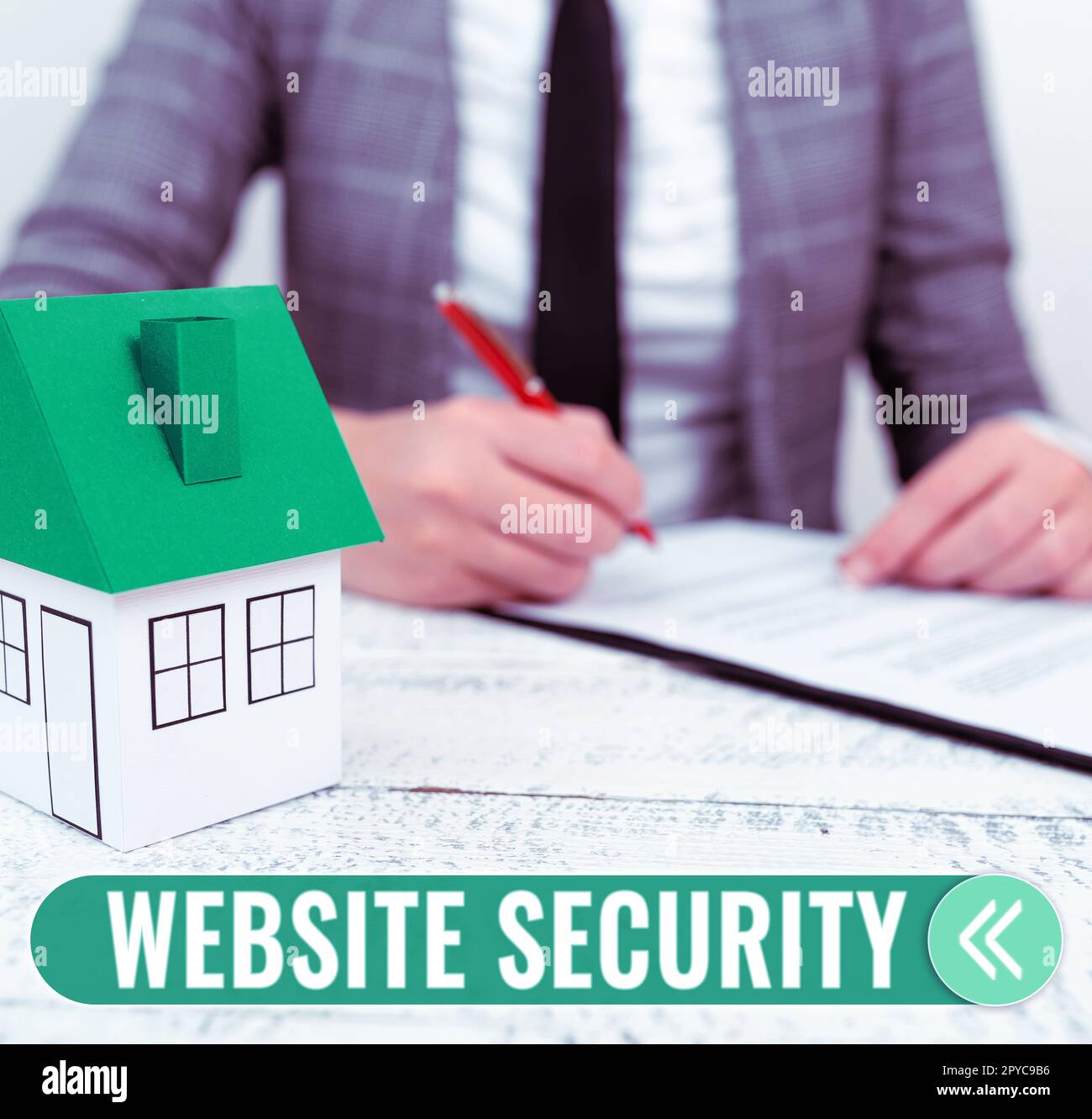 Konzeptionelle Beschriftung Website-Sicherheit. Unternehmen präsentieren wichtige Komponenten zum Schutz und zur Sicherung von Websites Stockfoto
