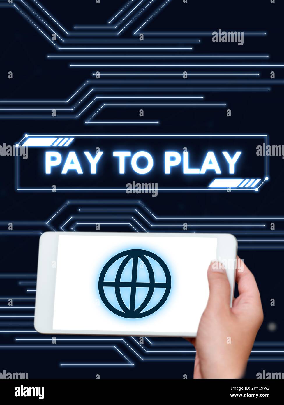 Handschrift Text Pay-to-Play. Ein Wort für Geld für ein Spiel Glücksspiel, Sport, Unterhaltung Stockfoto