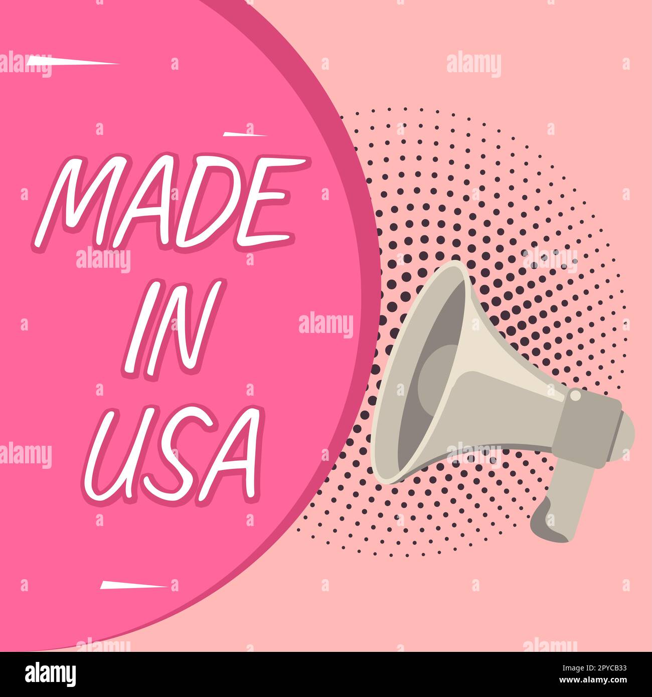 Konzeptionelle Bildunterschrift aus den USA. Wort für amerikanische Marke USA hergestellt lokalen Produkt Stockfoto