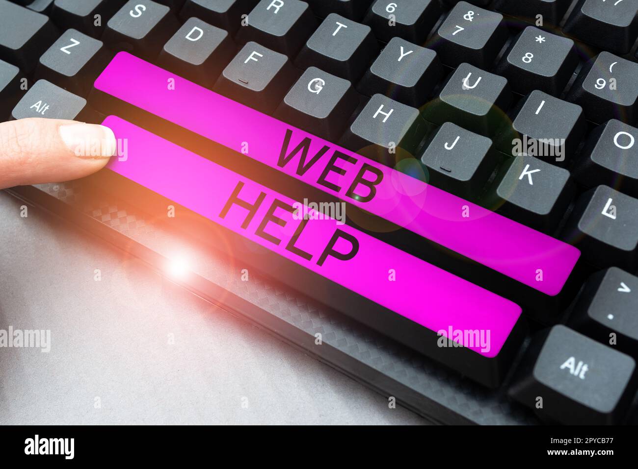 Konzeptionelle Anzeige der Web-Hilfe. Verfahrenstechnische oder Referenzinformationen für Geschäftsideen, die über den Computer bereitgestellt werden Stockfoto