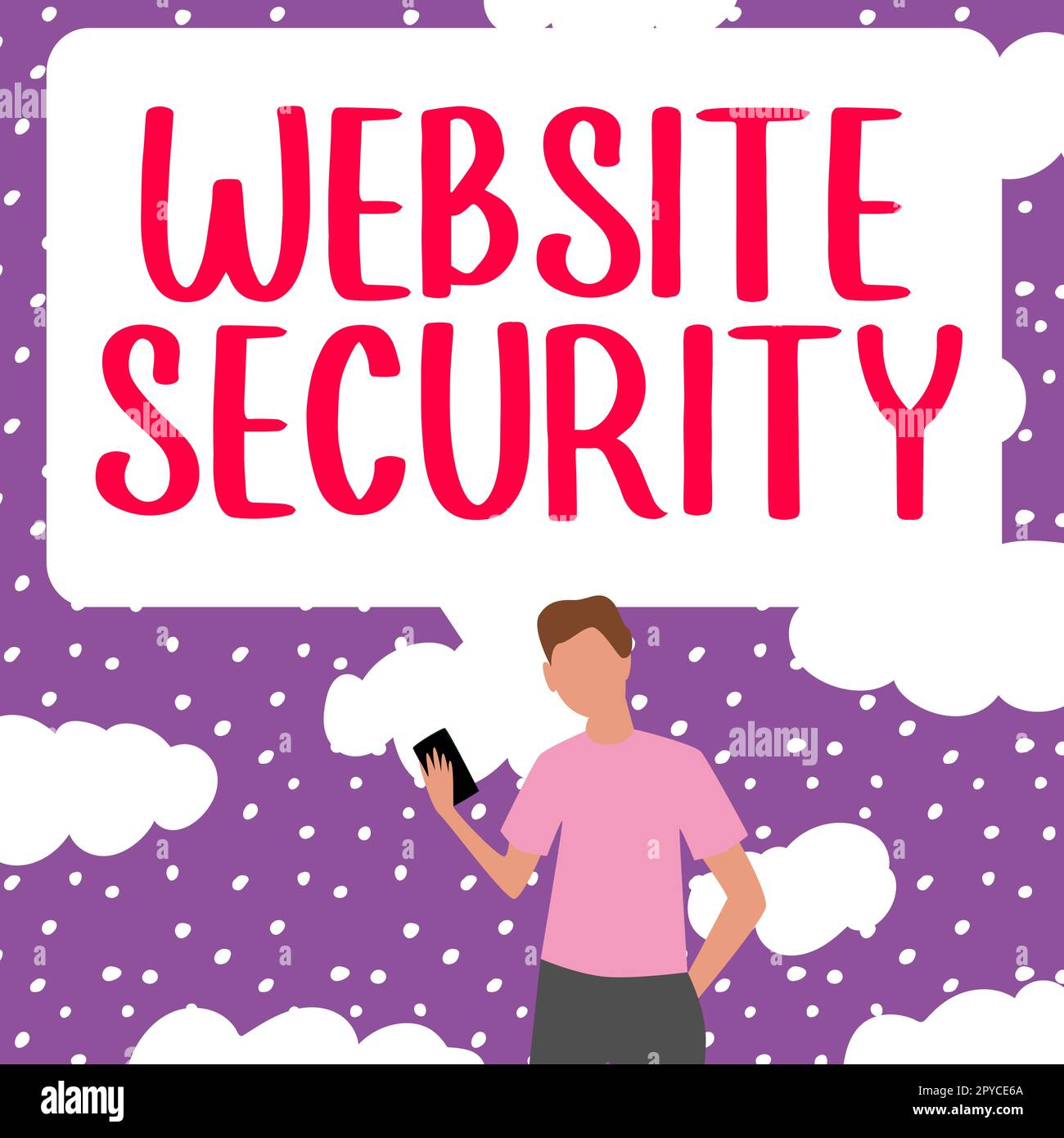 Text zeigt Inspiration Website Security. Geschäftsidee kritische Komponente zum Schutz und zur Sicherung von Websites Stockfoto