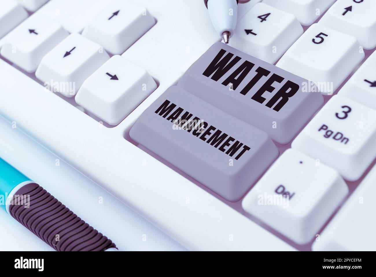 Text für Inspirationswassermanagement. Internetkonzept optimale Nutzung der Wasserressourcen im Rahmen einer definierten Wasserpolitik Stockfoto