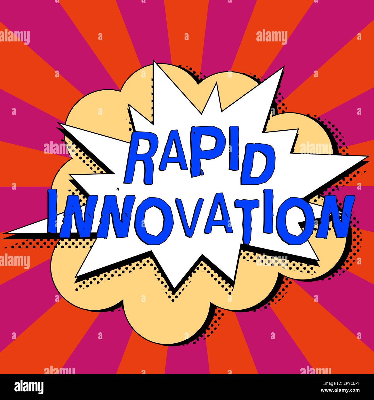 Handgeschriebenes Schild Rapid Innovation. Geschäftsüberblick Merkmal einer Website, die Suchmaschinenalgorithmen verwendet Stockfoto