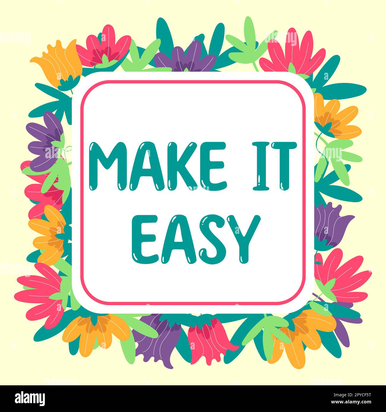 Textzeichen mit „Make IT Easy“. Geschäftsansatz intelligenter Ansatz mühelos frei von Sorgen oder Schwierigkeiten Stockfoto