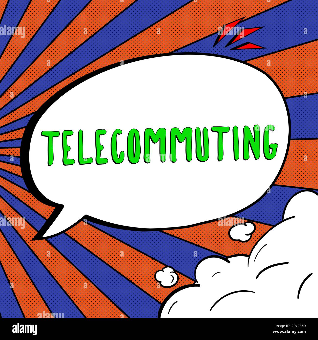 Konzeptionelle Darstellung Telecommuting. Geschäftsansatz Arbeiten Sie zu Hause über eine elektronische Verbindung mit der Zentrale Stockfoto