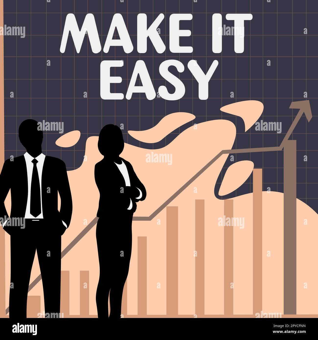 Textunterschrift präsentiert Make IT Easy. Geschäftsidee intelligenter Ansatz mühelos frei von Sorgen oder Schwierigkeiten Stockfoto